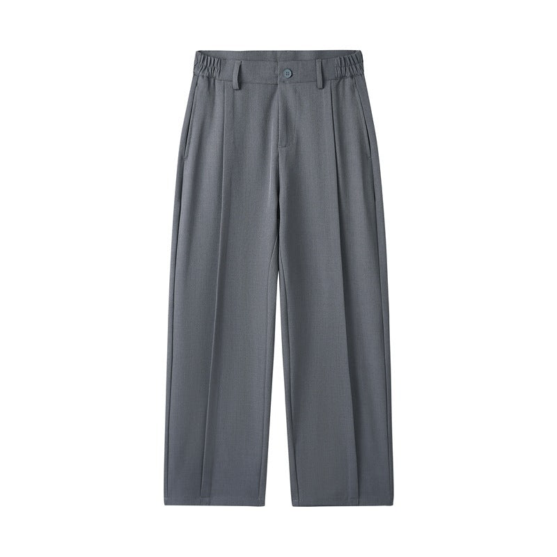 Men’s Versatile Loose Fit Straight Casual Draped Suit Trousers