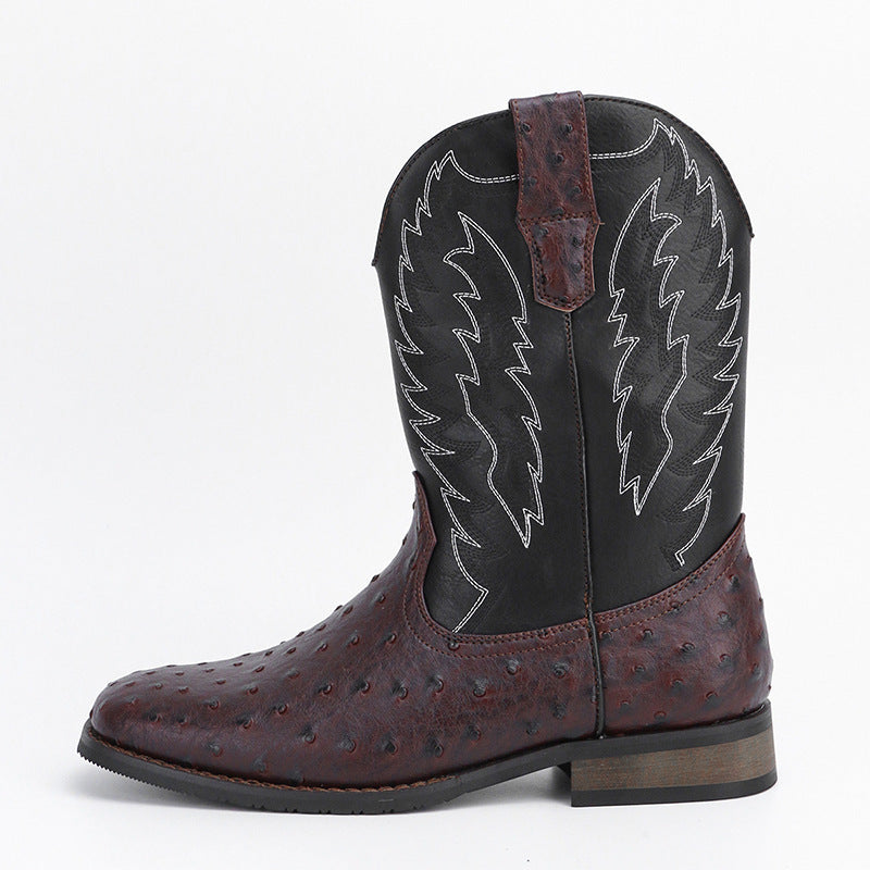 Men's Western Denim Cowboy Boots Square Toe Motorcycle Shoes - LAKD London