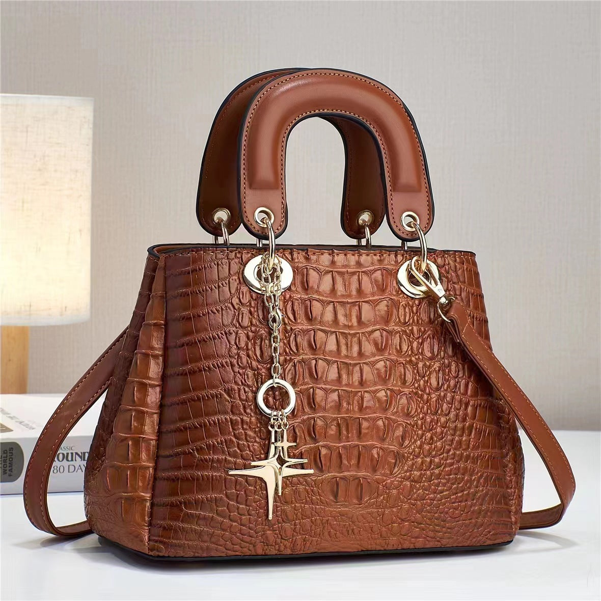 Women's Stylish Glossy Pu Shoulder Messenger Hand Bag