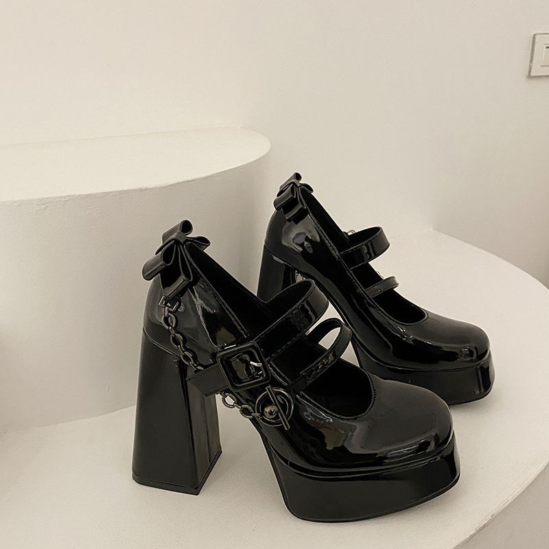 Women's Chunky Heel French Platform Mary Jane Shoes - LAKD London