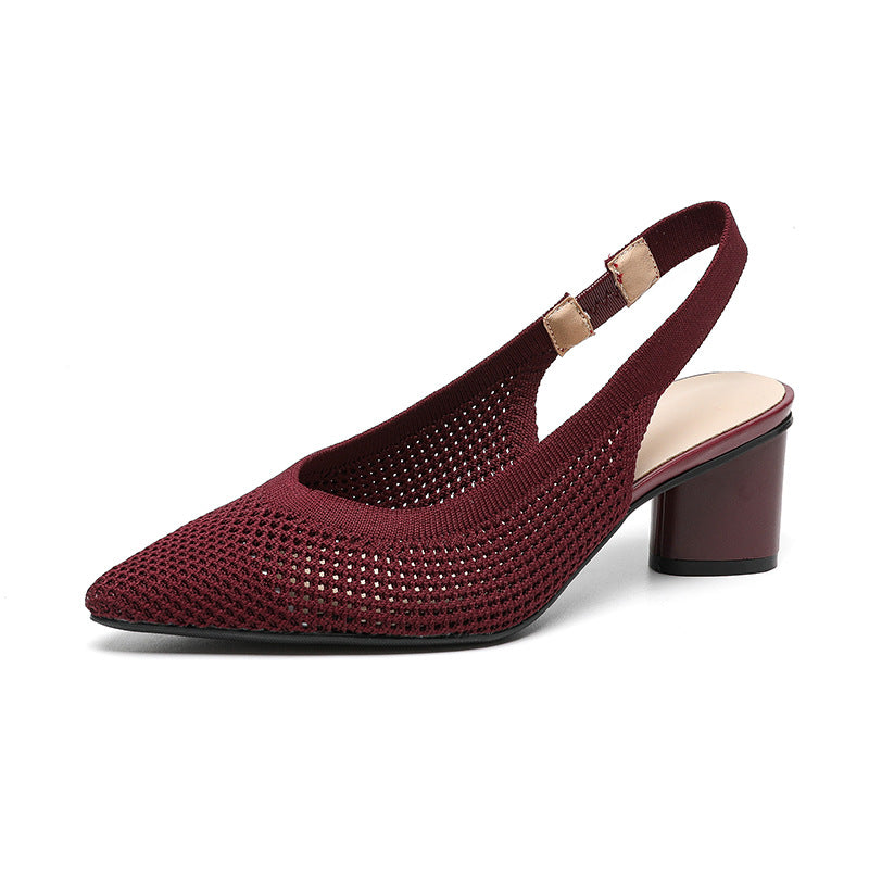 Women's Summer Hollow Knit Lightweight & Comfortable Elastic Sandals