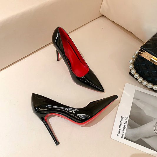 Women's Red Bottom Heels - Black Stiletto Heel Pumps - LAKD London