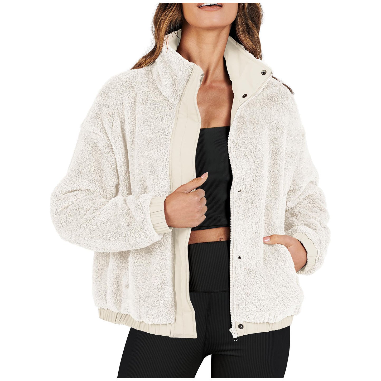 Women's Soft Plush Loose Warm Casual Streetwear Jacket