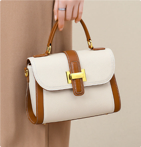 Women's Luxury Genuine Leather One Shoulder Textured Designer Handbag