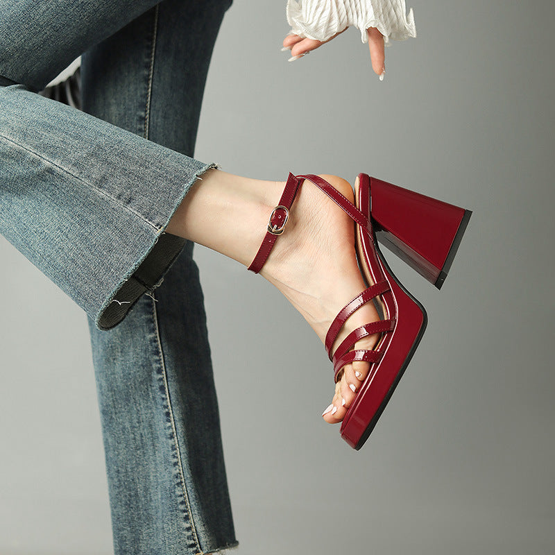 Womens European Style Roman High Heels | Glossy Event Shoes - LAKD London