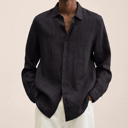 Men's Long Sleeve Lapel Loose Button Cardigan Casual Shirt - LAKD London