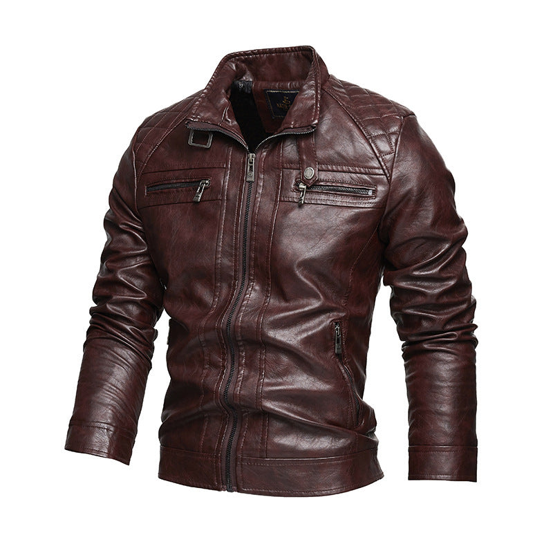 Men's Leather Lapel Retro Jacket Plus Size Winter Coat Casual - LAKD London