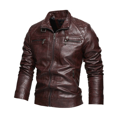 Men's Leather Lapel Retro Jacket Plus Size Winter Coat Casual - LAKD London