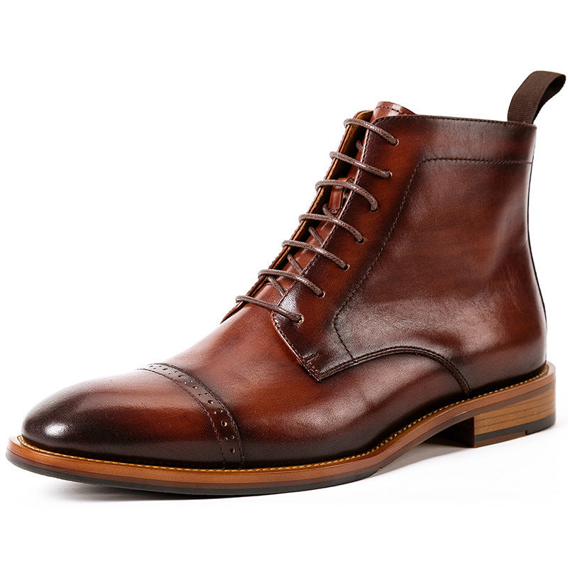 Men's High Top Lace Up Leather Boots British Style - LAKD London