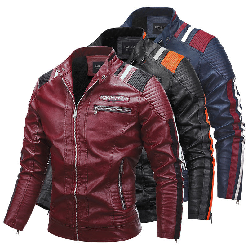 Men's Luxury Quality Motorcycle Leather Jacket Slim Fit Zipper - LAKD London