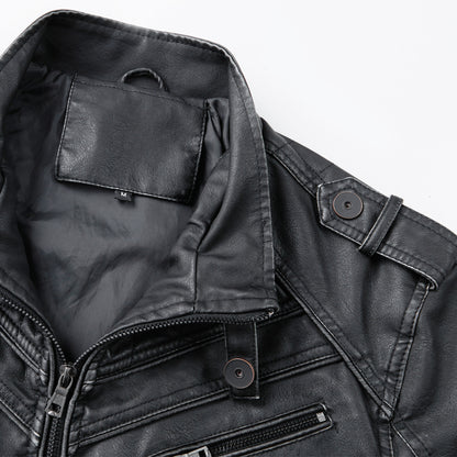 Men's Luxury Vintage Washed Faded Leather Motorbike Jacket - LAKD London