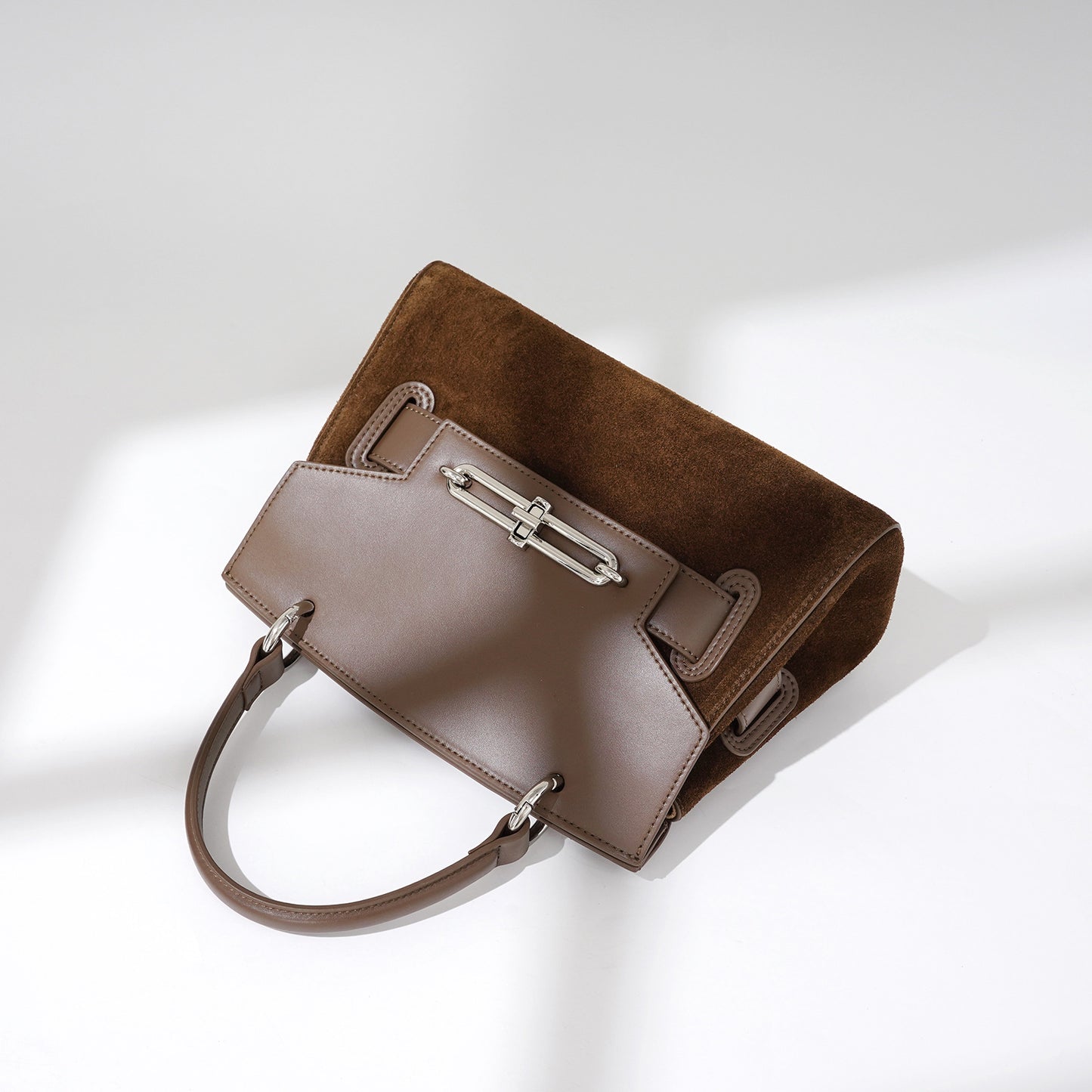 Women's Luxury Genuine Leather One Shoulder Textured Clamshell Handbag