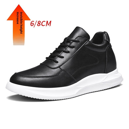 Men's Invisible Height Increasing Leather Casual Shoes Breathable Smart Style - LAKD London