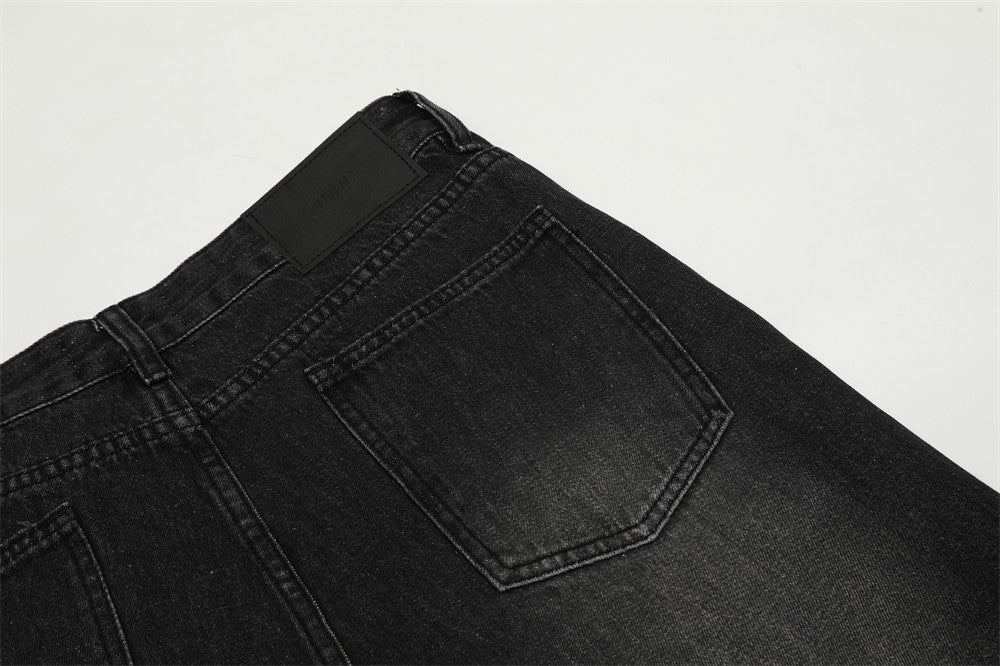 Men's Casual Straight Cut Wide Leg Denim Trousers Everyday Style