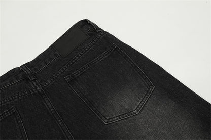 Men's Casual Straight Cut Wide Leg Denim Trousers Everyday Style