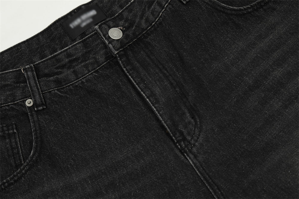 Men's Casual Straight Cut Wide Leg Denim Trousers Everyday Style
