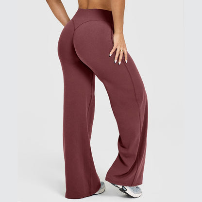 Women's Solid Colour Straight Leg Stretch Trousers Casual Versatile Style