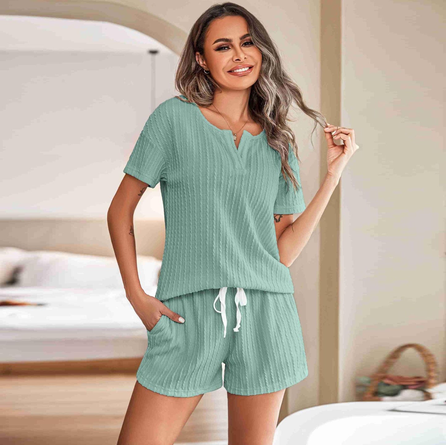 Women's Homewear Pyjama Two Piece Lounge Set Comfortable Casual Style