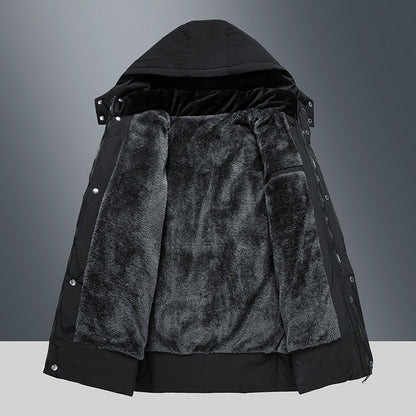 Men's Fleece Lined Cotton Jacket for Winter Warmth and Comfort