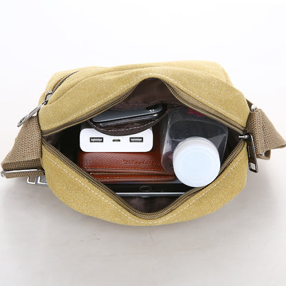 Men's Retro Canvas Messenger Shoulder Bag Casual Everyday Crossbody - LAKD London