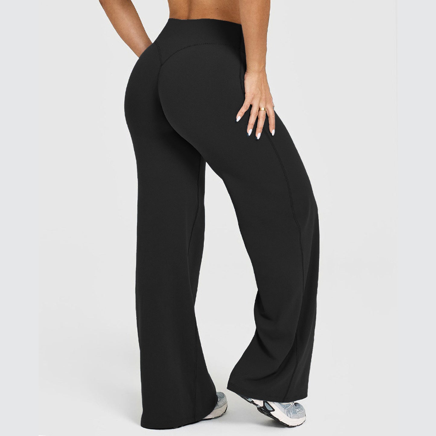 Women's Solid Colour Straight Leg Stretch Trousers Casual Versatile Style
