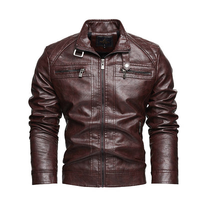 Men's Leather Lapel Retro Jacket Plus Size Winter Coat Casual - LAKD London