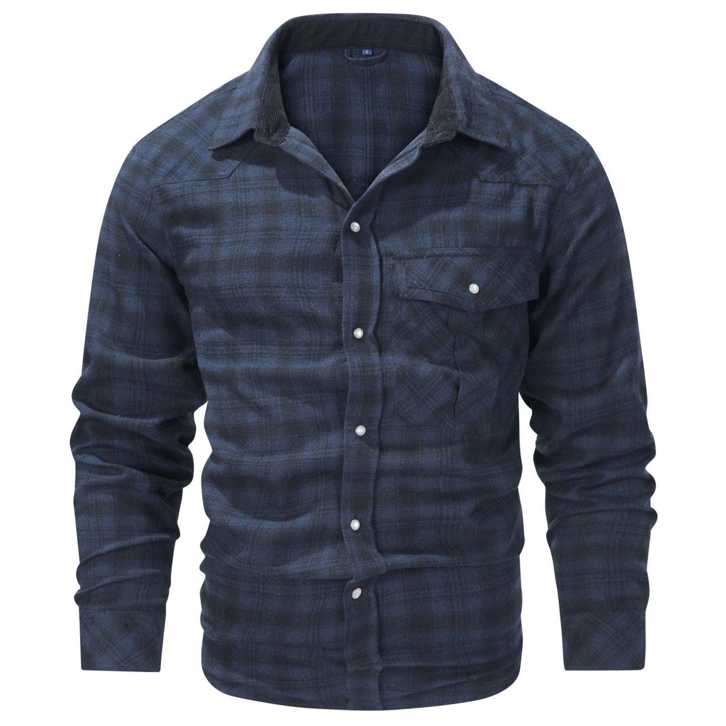 Men's Retro Western Plaid Flannel Pearl Snap Western Style Shirt - LAKD London
