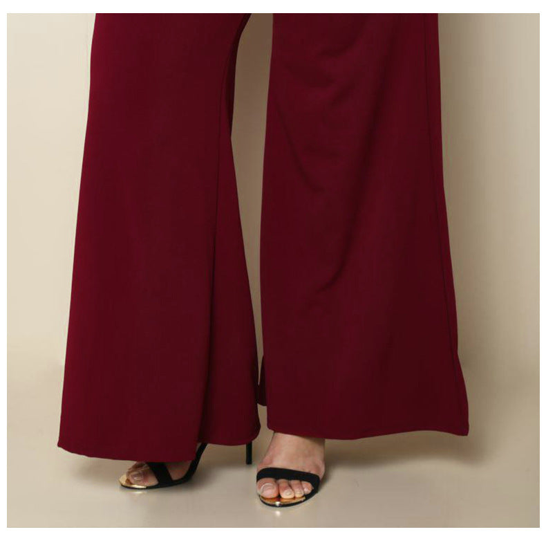 Women's Premium Knitted Wide Leg Pants Soft Stretch Fit - LAKD London