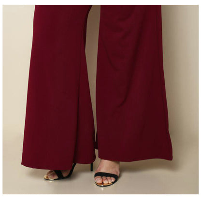Women's Premium Knitted Wide Leg Pants Soft Stretch Fit - LAKD London
