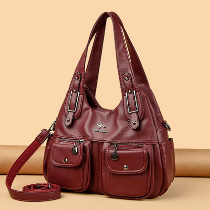 Women's Large Capacity Solid Color Crossbody Shoulder Handbag