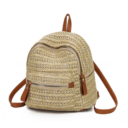 Women's Woven Straw Backpack Lightweight Elegant Summer Travel Bag - LAKD London