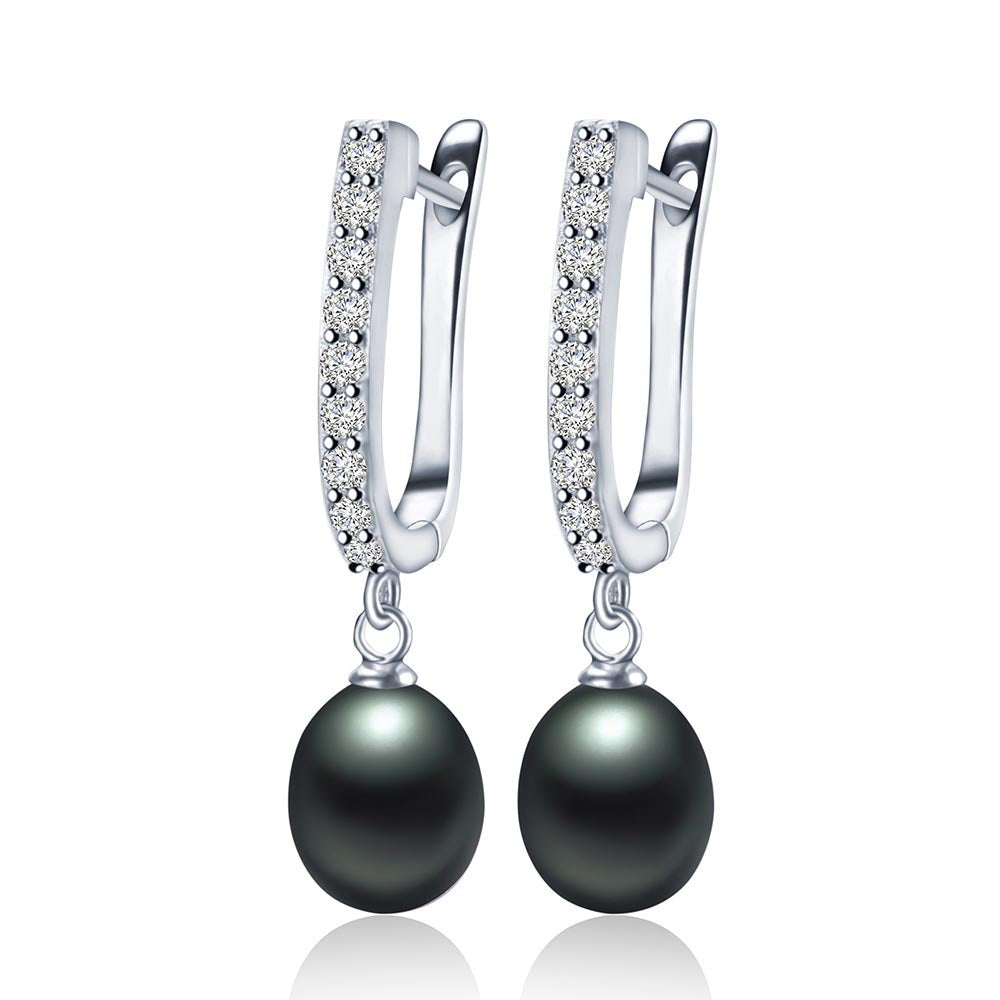 Women's Premium Sterling Silver Pearl Stud Earrings Classic Elegant - LAKD London