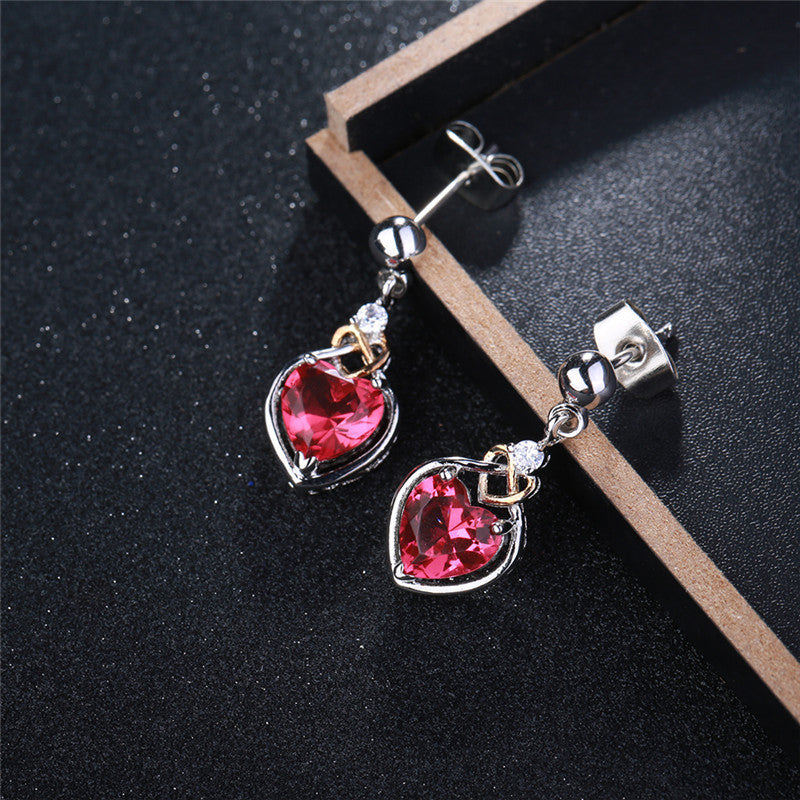 Women's Luxury White Gold Plated Rose Heart Stud Earrings - LAKD London