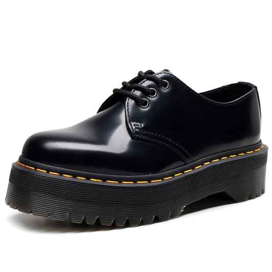 Women's Doc Martens Platform Leather Lace Up Low Top Shoes - LAKD London