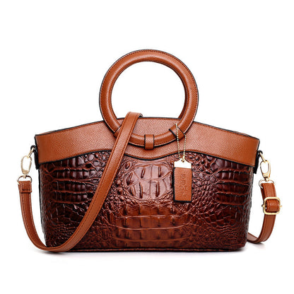 Women's Luxury Retro Crocodile Effect Designer Leather Handbag - LAKD London