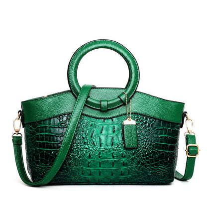 Women's Luxury Retro Crocodile Effect Designer Leather Handbag - LAKD London