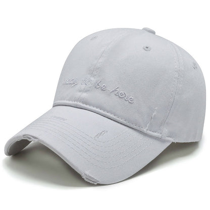 Men's Solid Colour Baseball Cap Embroidered Letters Soft Cotton Hat