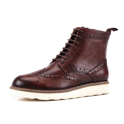Men's British Style Cowhide Retro Genuine Leather Martin Boots - LAKD London