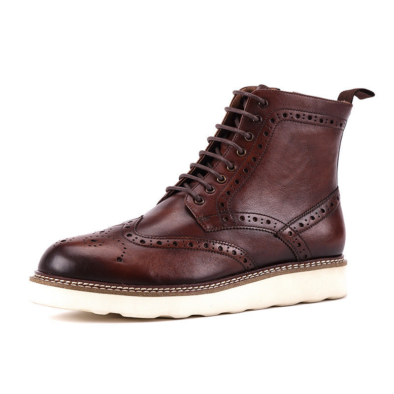 Men's British Style Cowhide Retro Genuine Leather Martin Boots - LAKD London