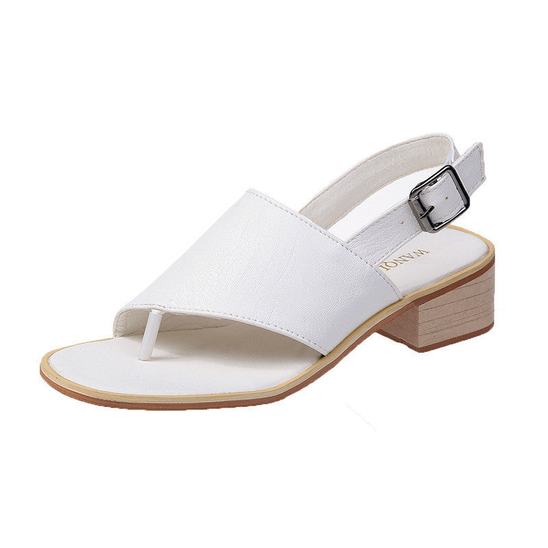 Women's Luxury Herringbone Chunky Heel Flip Flop Sandals - LAKD London