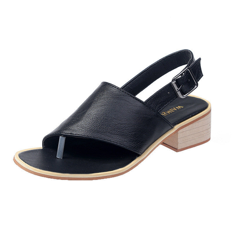 Women's Luxury Herringbone Chunky Heel Flip Flop Sandals - LAKD London