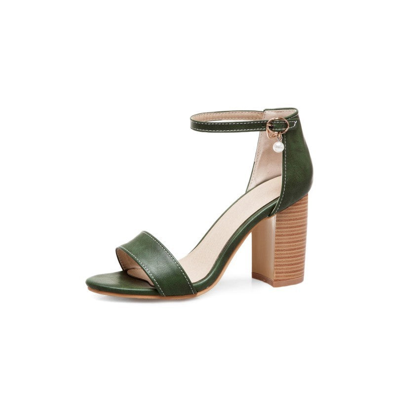 Women's Premium Quality Chunky High Heel Roman Style Sandals - LAKD London