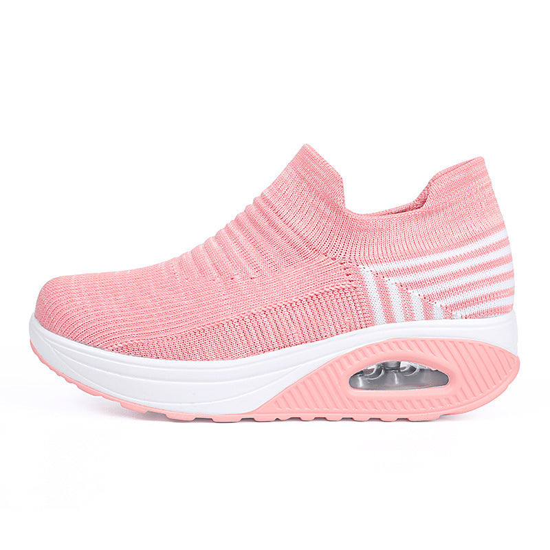 Women's Breathable Slip On Lazy Flying Woven Comfort Walking Shoes - LAKD London