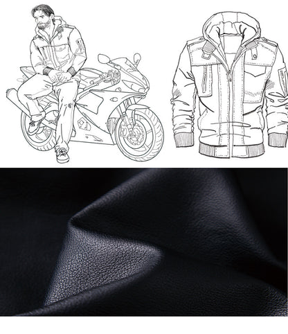 Men's Vintage Hooded Leather Jacket with Soft Velvet Lining Style