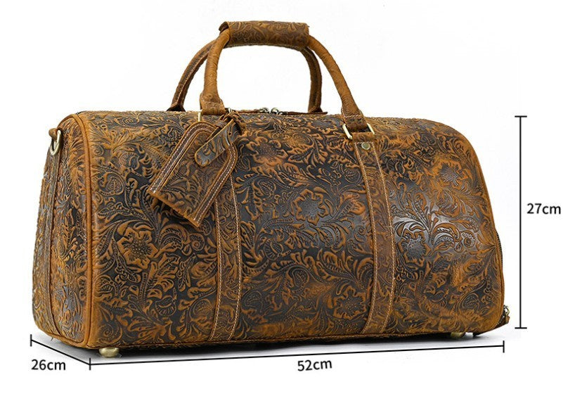 Men's Vintage Cowhide Leather Travel Gym Holdall Bag - LAKD London