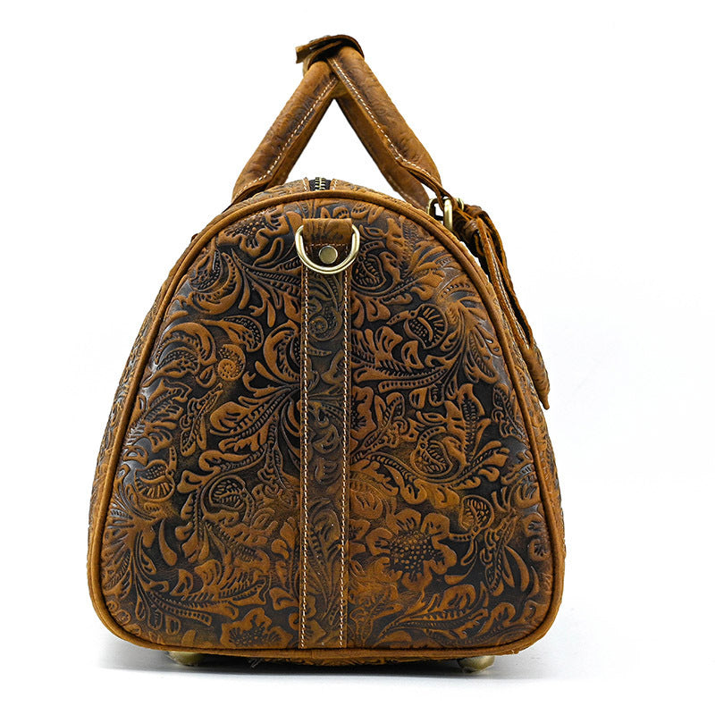 Men's Vintage Cowhide Leather Travel Gym Holdall Bag - LAKD London