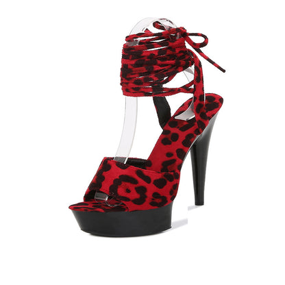 Women's Leopard Print Stiletto Heels For Elegant Party Fashion