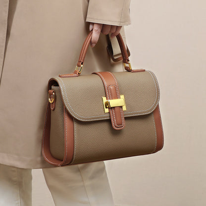 Women's Luxury Genuine Leather One Shoulder Textured Designer Handbag