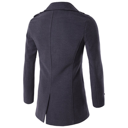 Men's Double Breasted Trench Coat Elegant Winter Classic Fashion