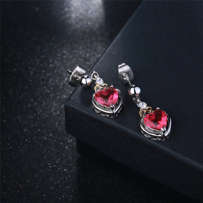 Women's Luxury White Gold Plated Rose Heart Stud Earrings - LAKD London